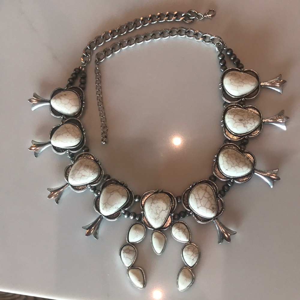 White/Cream Squash Blossom Necklace